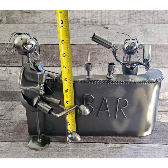 Couple at the Bar Metal Wine Bottle Holder - Picture 4 of 11